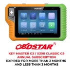 Abonnement annuel Obdstar Key Master G3 / X300 Classic G3 expiré depuis plus de 2 mois et moins de 3 mois