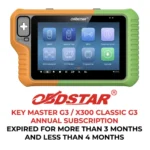 Abonnement annuel Obdstar Key Master G3 / X300 Classic G3 expiré depuis plus de 3 mois et moins de 4 mois