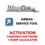 Activation de l'outil de service d'airbag DiagCar (AST). Logiciel CAN/OBD2 + calculateur de vidage
