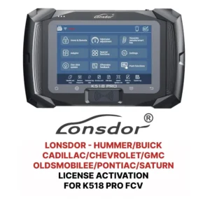 Lonsdor-Hummer / Buick / Cadillac / Chevrolet / GMC / Oldsmobile / Pontiac / Saturn Activation de licence pour K518 Pro FCV