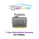 Renouvellement d'abonnement d'un an à GromCalcTool pour ProByte