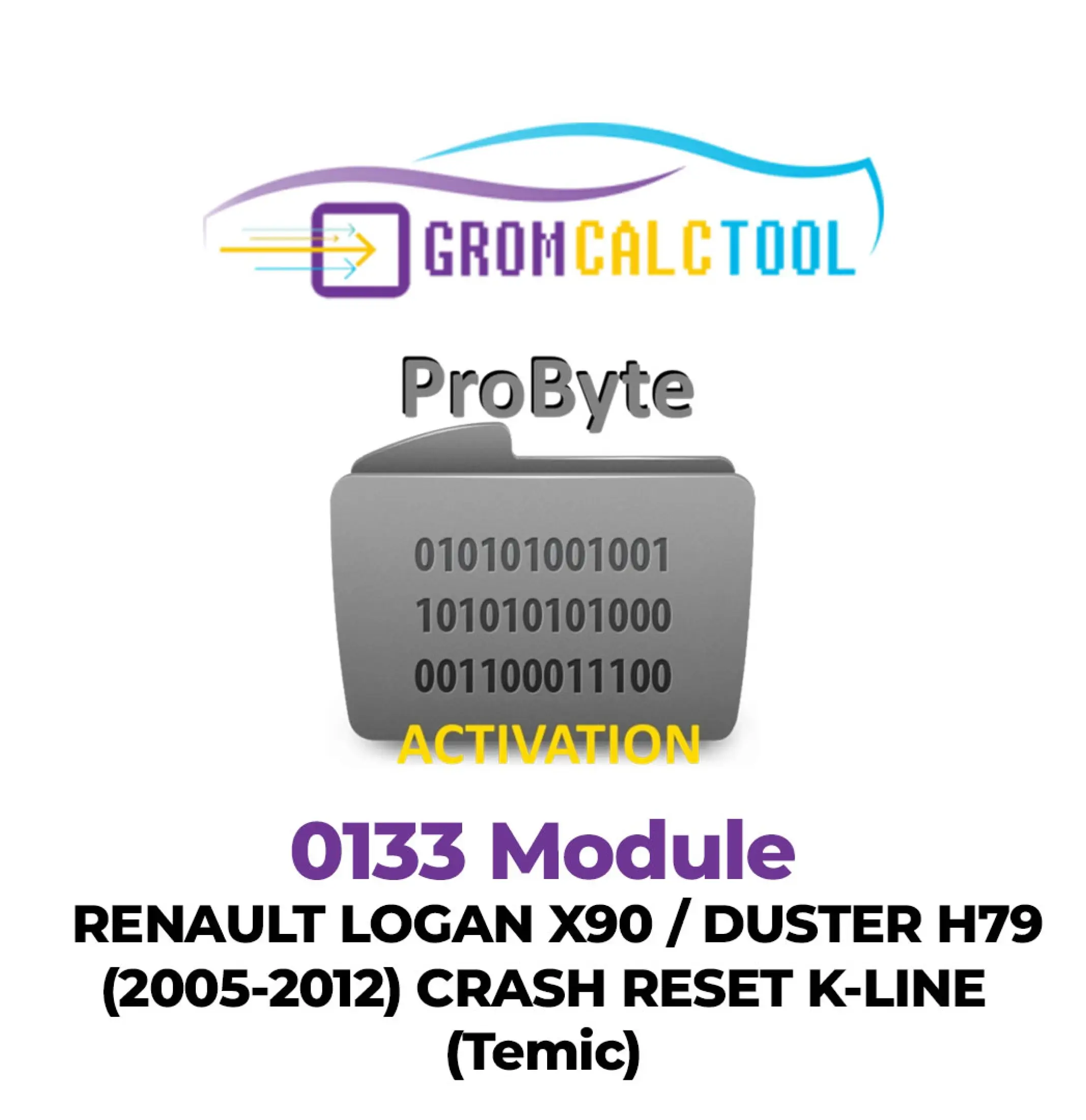 Grom Calc Tool (3) (1) Module GromCalcTool 0133 pour Renault Logan X90 / Duster H79 (2005-2012) Réinitialisation de crash K-line (Temic) – Image 1